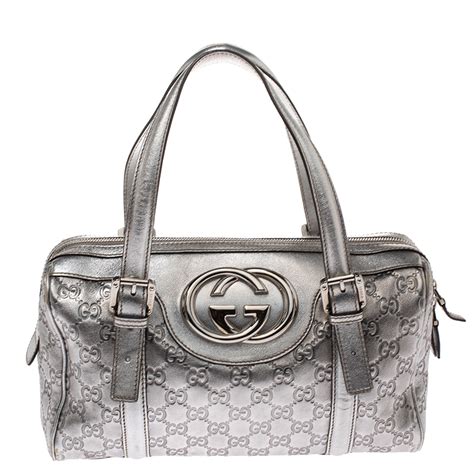 gucci bag silver hardware|Gucci silver handbag.